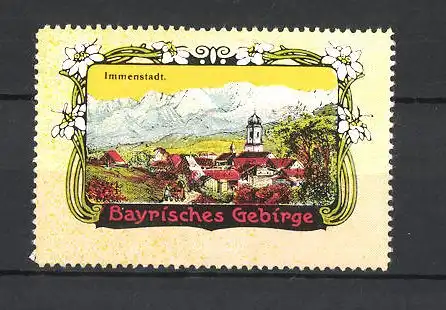 Reklamemarke Bayrisches Gebirge, Blick auf Immenstadt