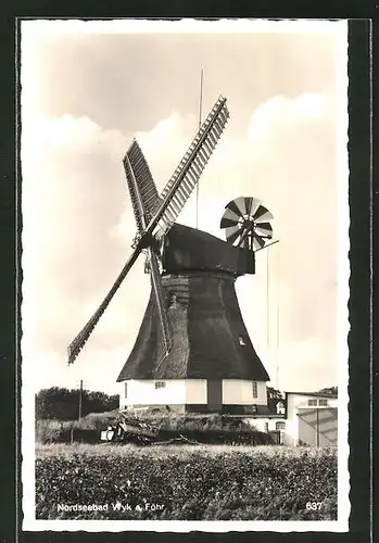 AK Wyk a. Föhr, Blick auf die Windmühle