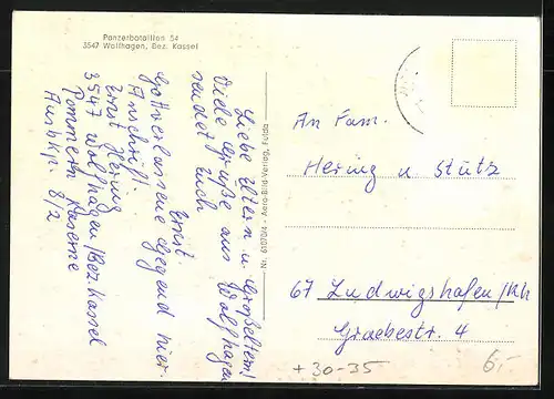 AK Wolfhagen / Bez. Kassel, Kaserne des Panzerbataillon 54, Unterführer-Kantine
