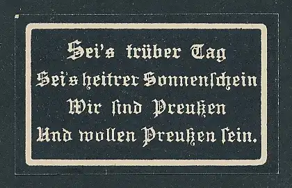 Notgeld Eckartsberga 1920, 5 Pfennig, Spruch über die Preussen