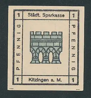 Notgeld Kitzingen a. M. 1920, 1 Pfennig, Stadtwappen