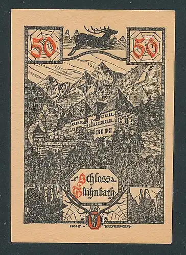 Notgeld Werfen 1920, 50 Heller, Schlossansicht