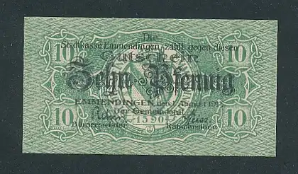 Notgeld Emmendingen 1917, 10 Pfennig, Stadtwappen