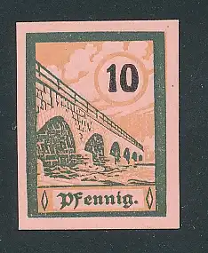 Notgeld Salzburghofen 1920, 10 Pfennig, Brücke und Wappen