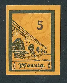Notgeld Salzburghofen 1920, 5 Pfennig, Brücke und Wappen