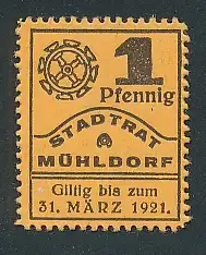 Notgeld Mühldorf 1921, 1 Pfennig, Stadtwappen