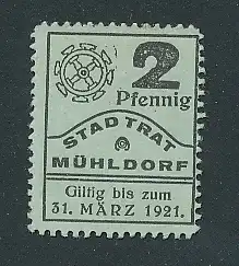 Notgeld Mühldorf 1921, 2 Pfennig, Stadtwappen