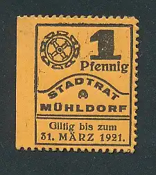 Notgeld Mühldorf 1921, 1 Pfennig, Stadtwappen