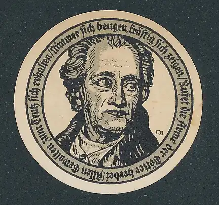 Notgeld Eckartsberga 1921, 50 Pfennig, Porträt Goethe