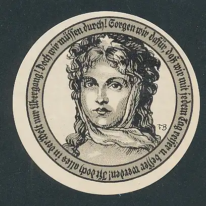 Notgeld Eckartsberga 1921, 75 Pfennig, Porträt weibliche Persönlichkeit