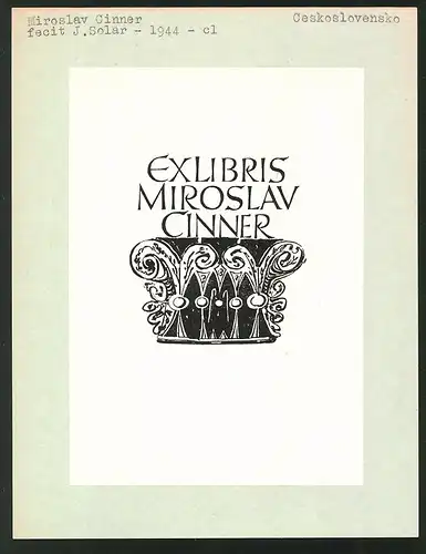 Exlibris von J. Solar für Miroslav Cinner, Ornamente