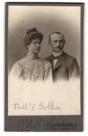 Fotografie Fr. Habermann, Gotha, Portrait bürgerliches Paar