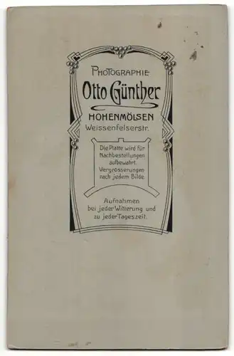Fotografie Otto Günther, Hohenmölsen, Portrait Herr mit Schnauzbart