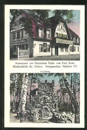 AK Blankenfelde, Restaurant zur Deutschen Eiche von Paul Kuke, Amselburg
