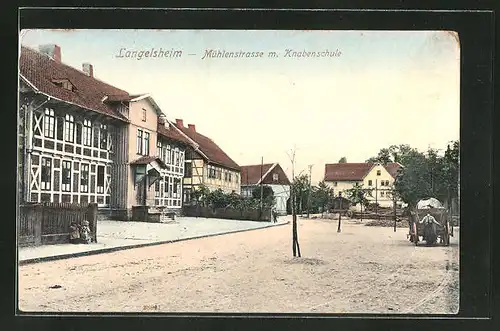 AK Langelsheim, Mühlenstrasse m. Knabenschule