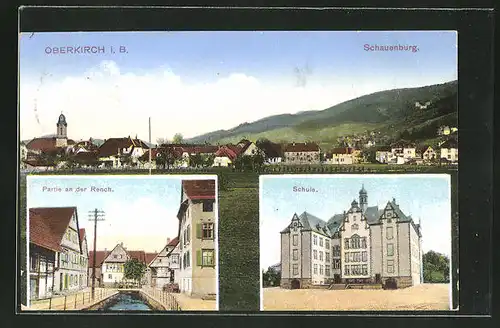 AK Oberkirch i. B., Schule, Strassenpartie an der Rench