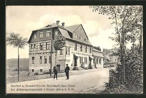 AK Johanngeorgenstadt i. Erzgeb., Gasthaus und Sommerfrische Steinbach