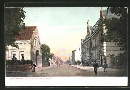 AK Luckenwalde, Wilhelmstrasse mit Postamt