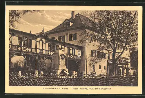 AK Hummelshain b. Kahla, Altes Schloss, jetzt Erholungsheim