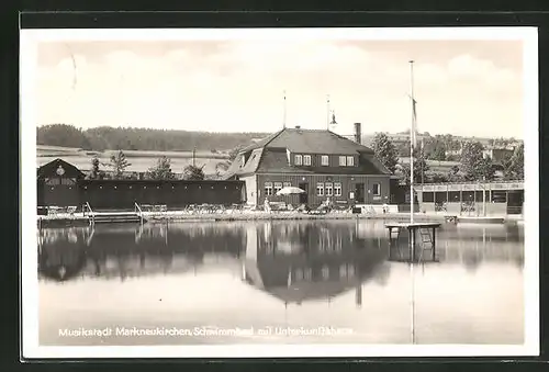 AK Markneukirchen, Schwimmbad mit Unterkunftshaus