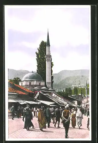 AK Sarajewo, Partie mit Moschee auf der Bascarsija