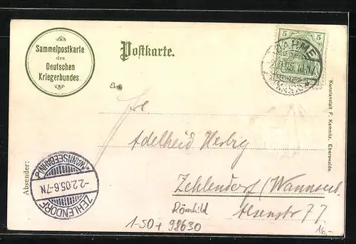 Präge-Lithographie Römhild, Osnabrück, Canth, Wittlich, Kaiserin Auguste Victoria Königin von Preussen, Waisenstiftung