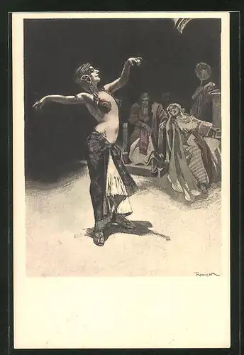 Künstler-AK Ferdinand von Reznicek: Simplicissimus Serie V. No. 7: orientalische Tänzerin