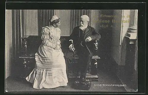 AK Erinnerung an die Goldene Hochzeit des Grossherzogpaares von Baden 1906