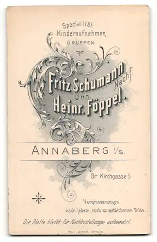 Fotografie H. Föppel, Annaberg i/S, Profilportrait Mann mit Zwicker