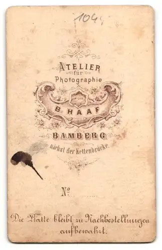 Fotografie B. Haaf, Bamberg, Portrait Herr mit imposantem Backenbart