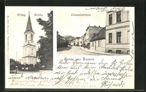 AK Zossen, Evang. Kirche, Chausséestrasse