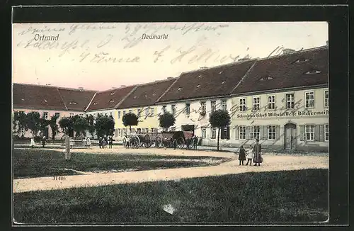 AK Ortrand, Gasthaus Schankwirtschaft Wilhelm Velse am Neumarkt