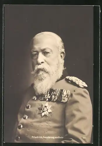 AK Bildnis Grossherzogs Friedrich von Baden in Uniform