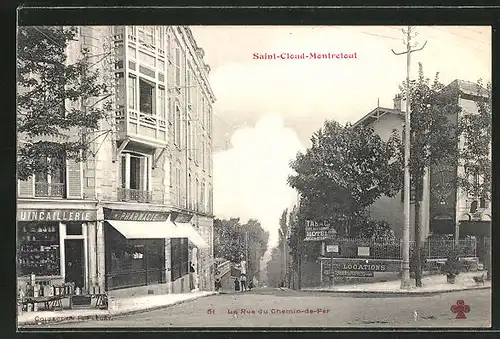 AK Saint-Cloud-Montretout, La Rue du Chemin-de-Fer