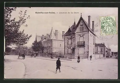 AK Romilly-sur-Seine, Avenue de la Gare
