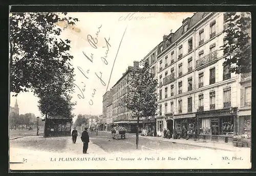 AK Plaine-Saint-Denis, L'Avenue de Paris á la Rue Prud'hon