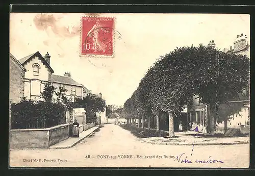 AK Pont-sur-Yonne, Boulevard des Buttes