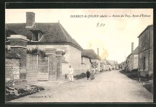 AK Dierrey-St-Julien / Aube., Entrée du Pays, Route d'Estissac