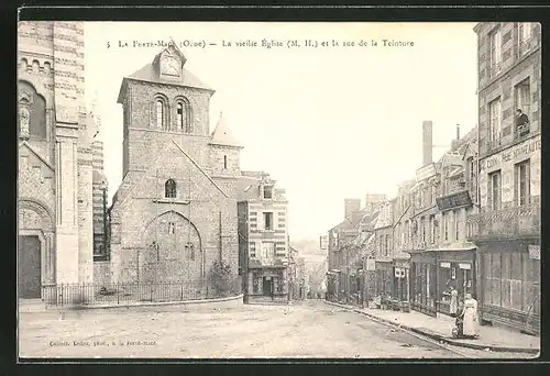 AK La Ferte-Macé / Orne, La vieille Église et la rue de la Teinture