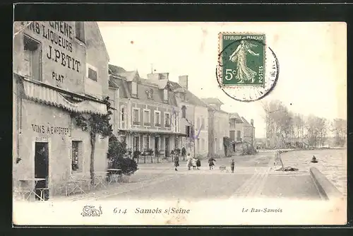 AK Samois sur Seine, Le Bas-Samois, Strassenpartie