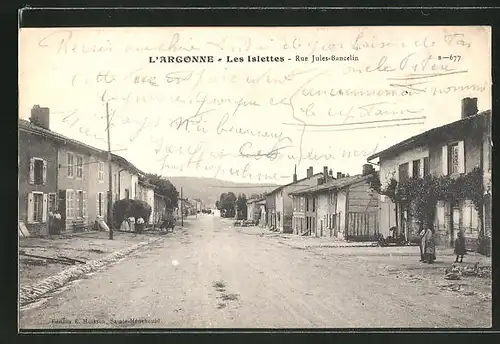 AK Les Islettes, Rue Jules-Bancelin, Strassenpartie im Ort