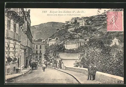 AK Royat-les-Bains, Boulevard Bazin et l'Observatoire