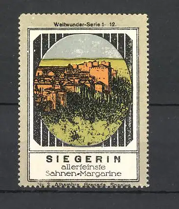 Reklamemarke Siegerin, allerfeinste Sahnen-Margarine, Weltwunder-Serie: Alhambra Granada