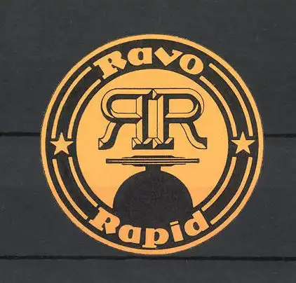 Reklamemarke Ravo Rapid, Firmenlogo