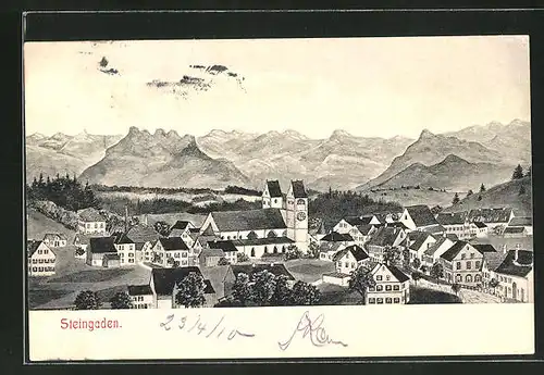 Künstler-AK Steingaden, Panorama