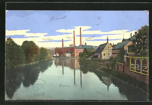 AK Lunzenau, Blick von der Muldenbrücke