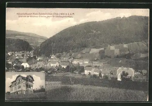 AK Klein-Schmalkalden i. Thür., Blick aus der Waldhaus-Claudine zur Ortschaft