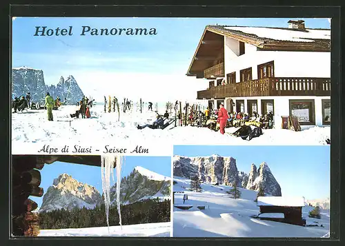 AK Seiser Alm, Alpe di Siusi, Winterpartie am Hotel Panorama