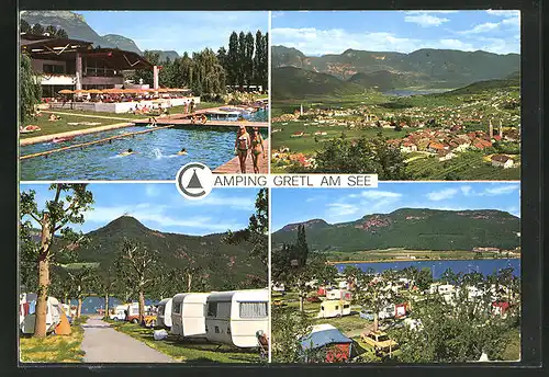 AK Kaltersee, Camping "Gretl am See" mit Schwimmbad