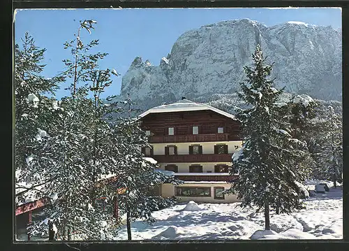 AK Völs am Schlern, Hotel Waldsee im Schnee, Bes. Fam. Kritzinger